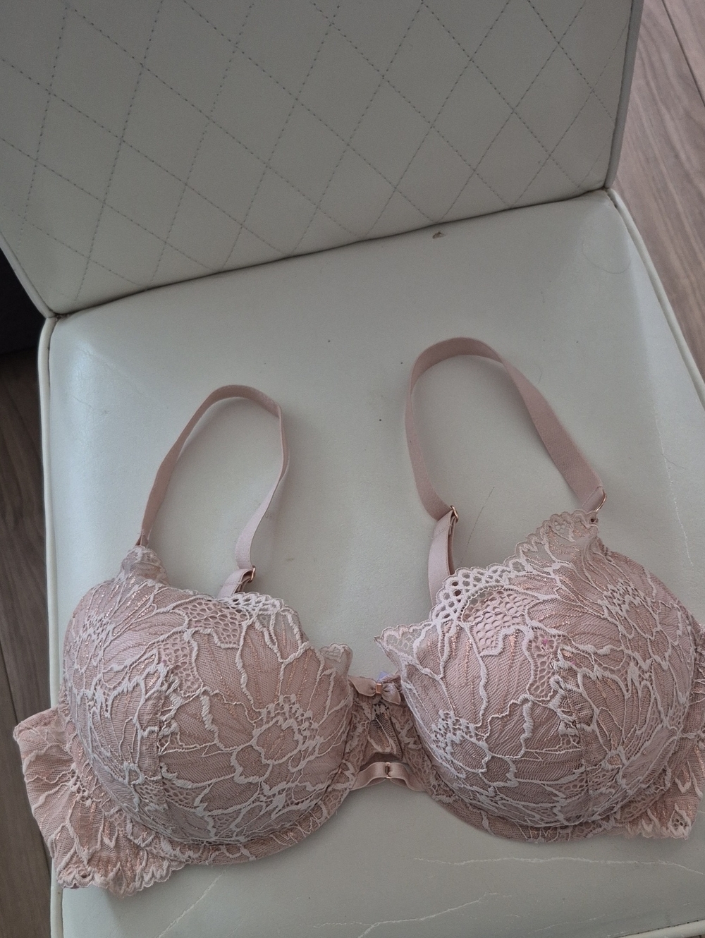 Adored By Adore Me Lace Push-Up Bra in Blush Pink 40C
